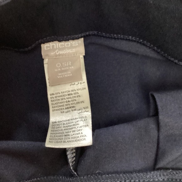 Chicos Classic Travelers Women Pants Size 0.5 US XS Navy Blue Pull On Basics - Picture 6 of 6